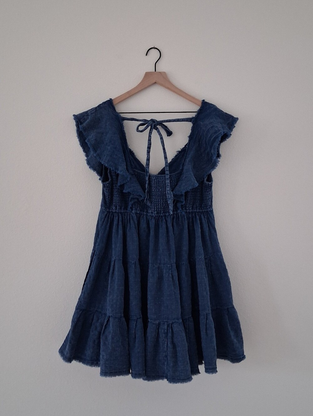 Free People Undone Mini Dress In Montana Indigo Wash - Picture 7 of 15